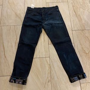 CUSTOM Levi’s jeans 511 floral tribal custom denim distressed denim men